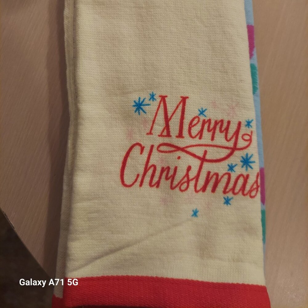2Pk Printed Christmas Hand Towels